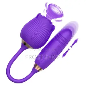 Thrusting and Sucking Rose Vibrator Sex Toy for Women - 10 Modes