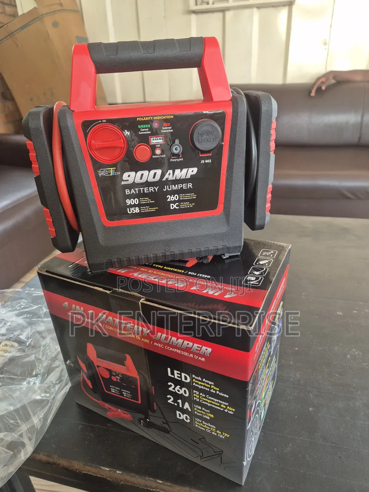 Car Battery Jumpstarter With Tire Air Compressor
