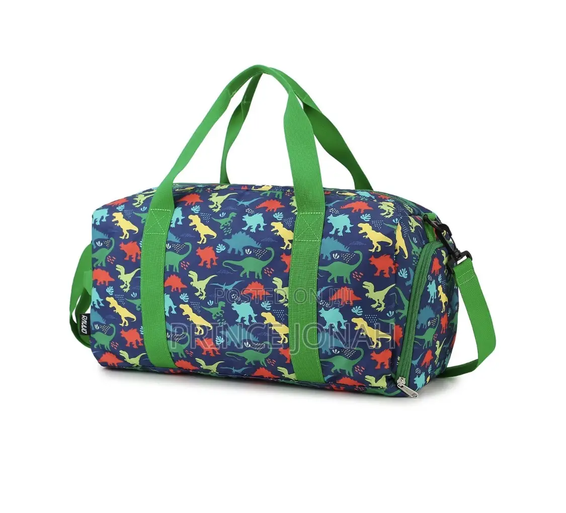 Ravuo Kids Dinosaur Duffel Water Resistant Overnight, Weekender Bag