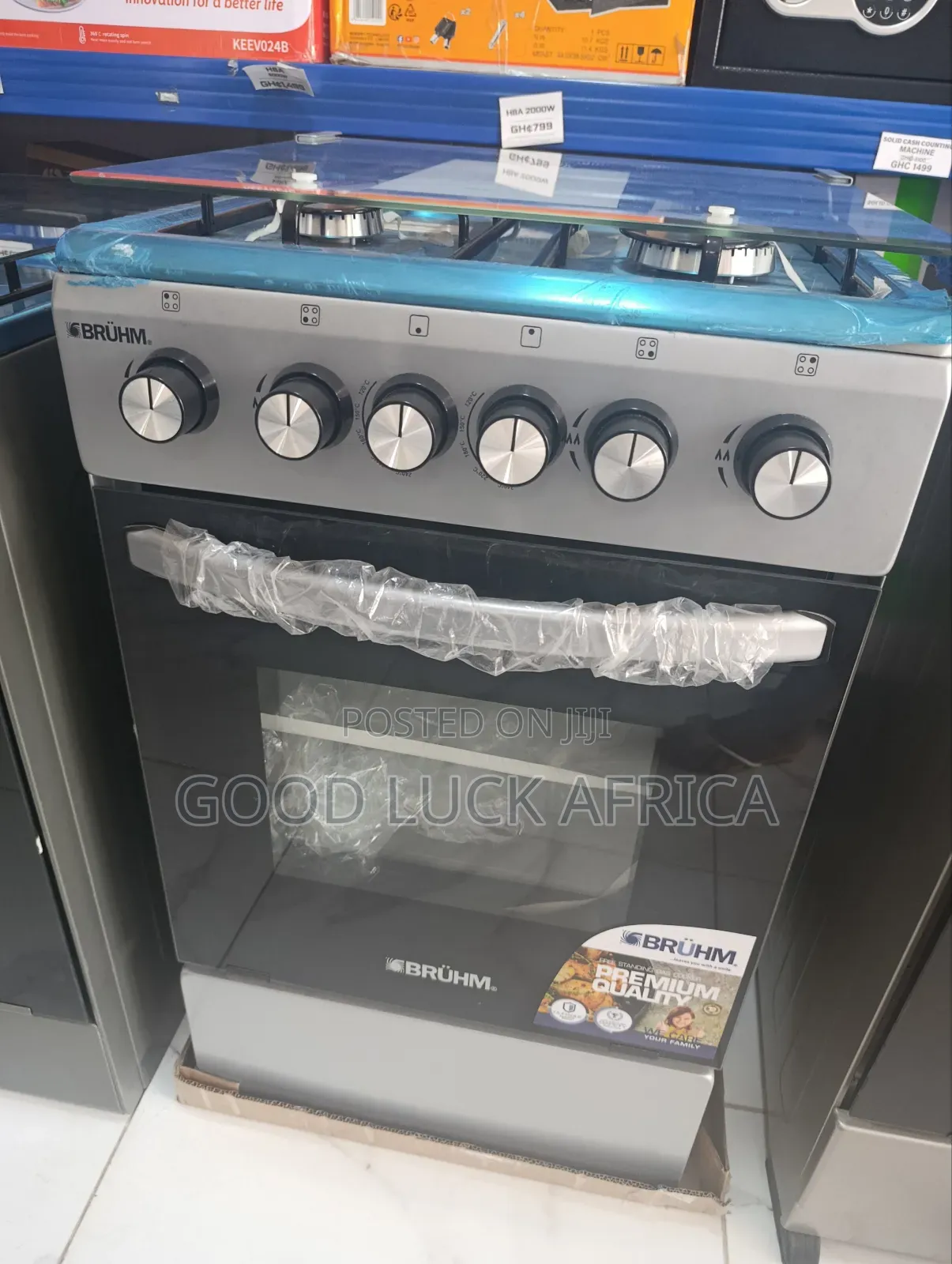 Bruhm 4 Burner Gas Cooker With Oven and Grill BGC 5540is (50×50)