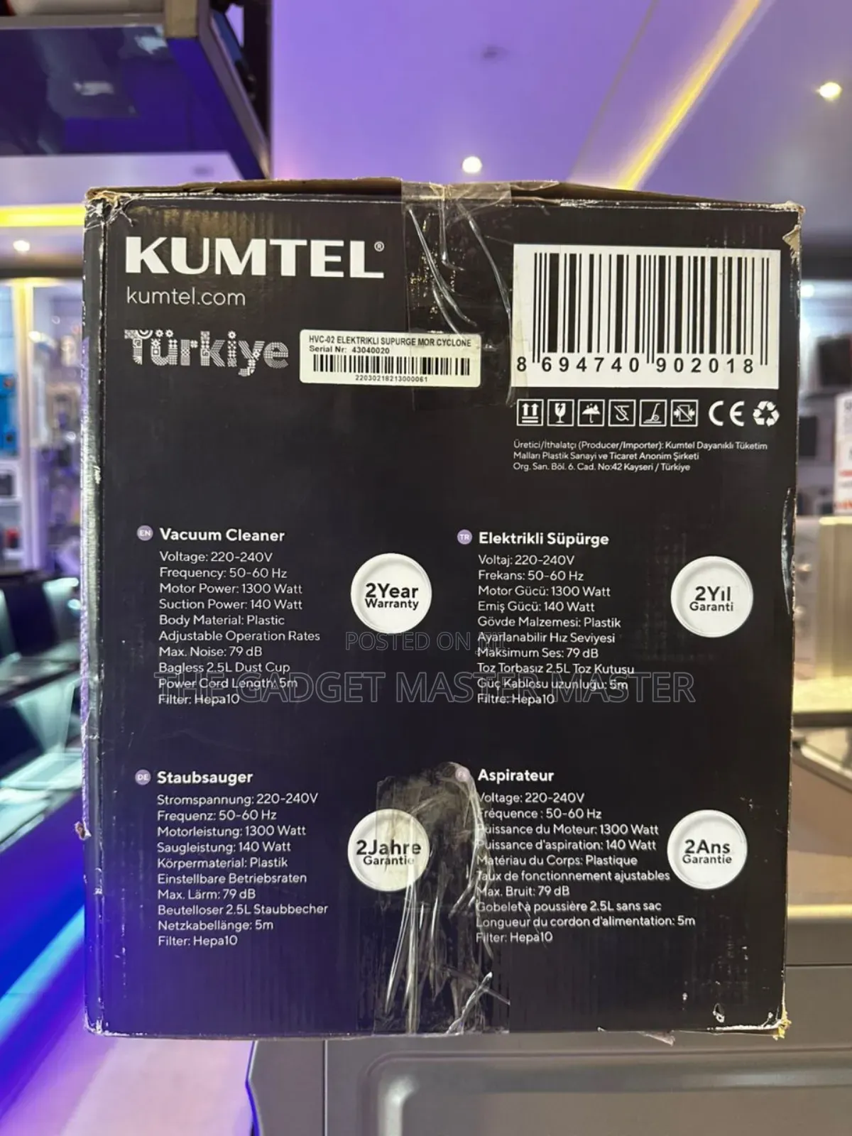 Kumtel HVC-02 Vacuum Cleaner