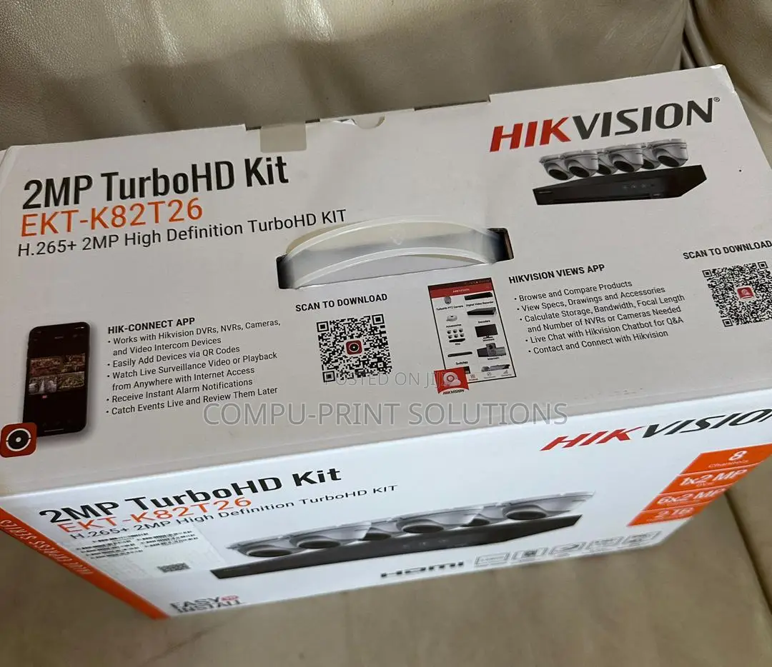 Hikvision Ekt-K82t26 8-Ch DVR + 6qtys 2mp Night Vision Turret Camera