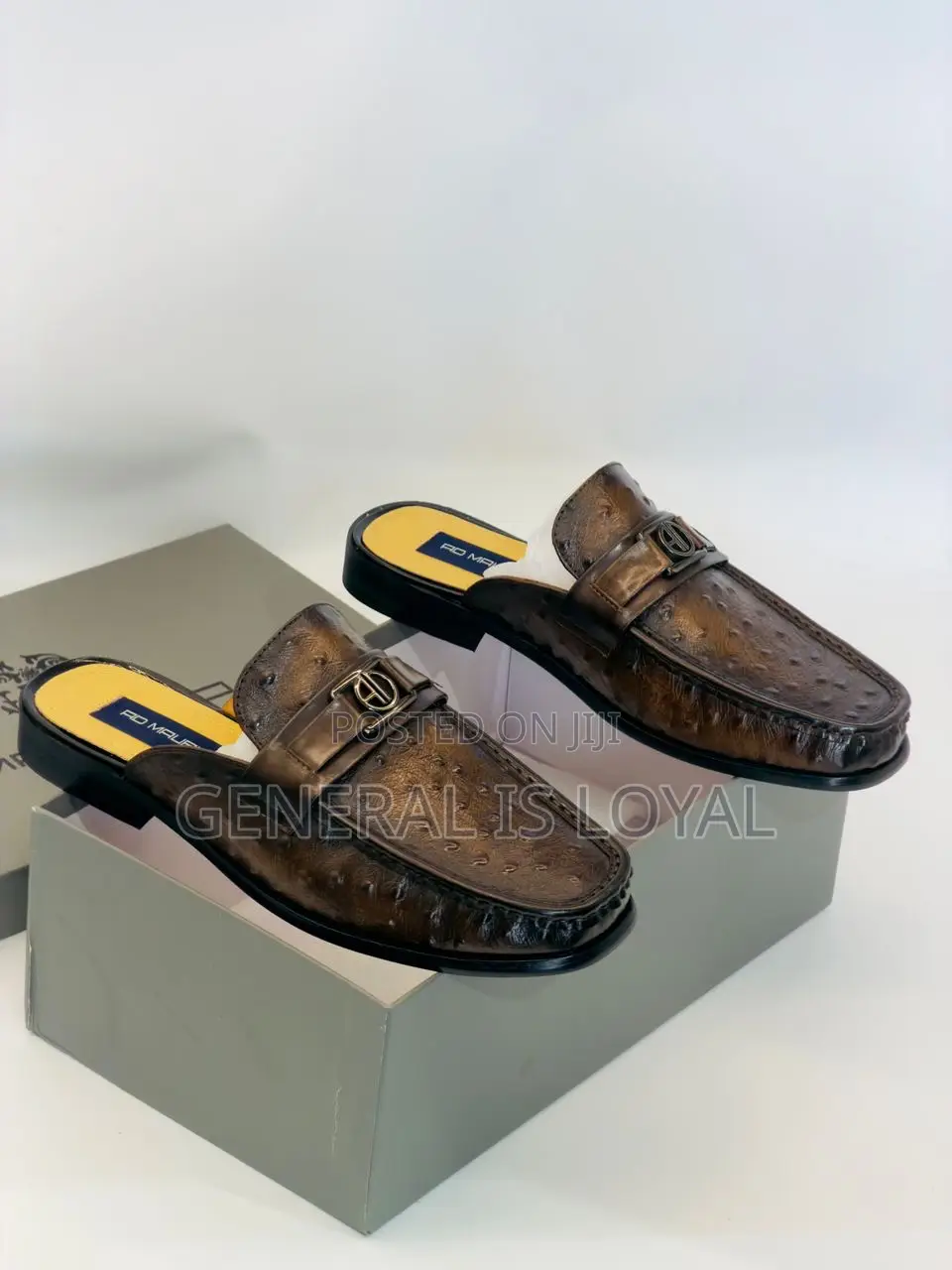 Morizio Coffee Men Leather Halfshoe