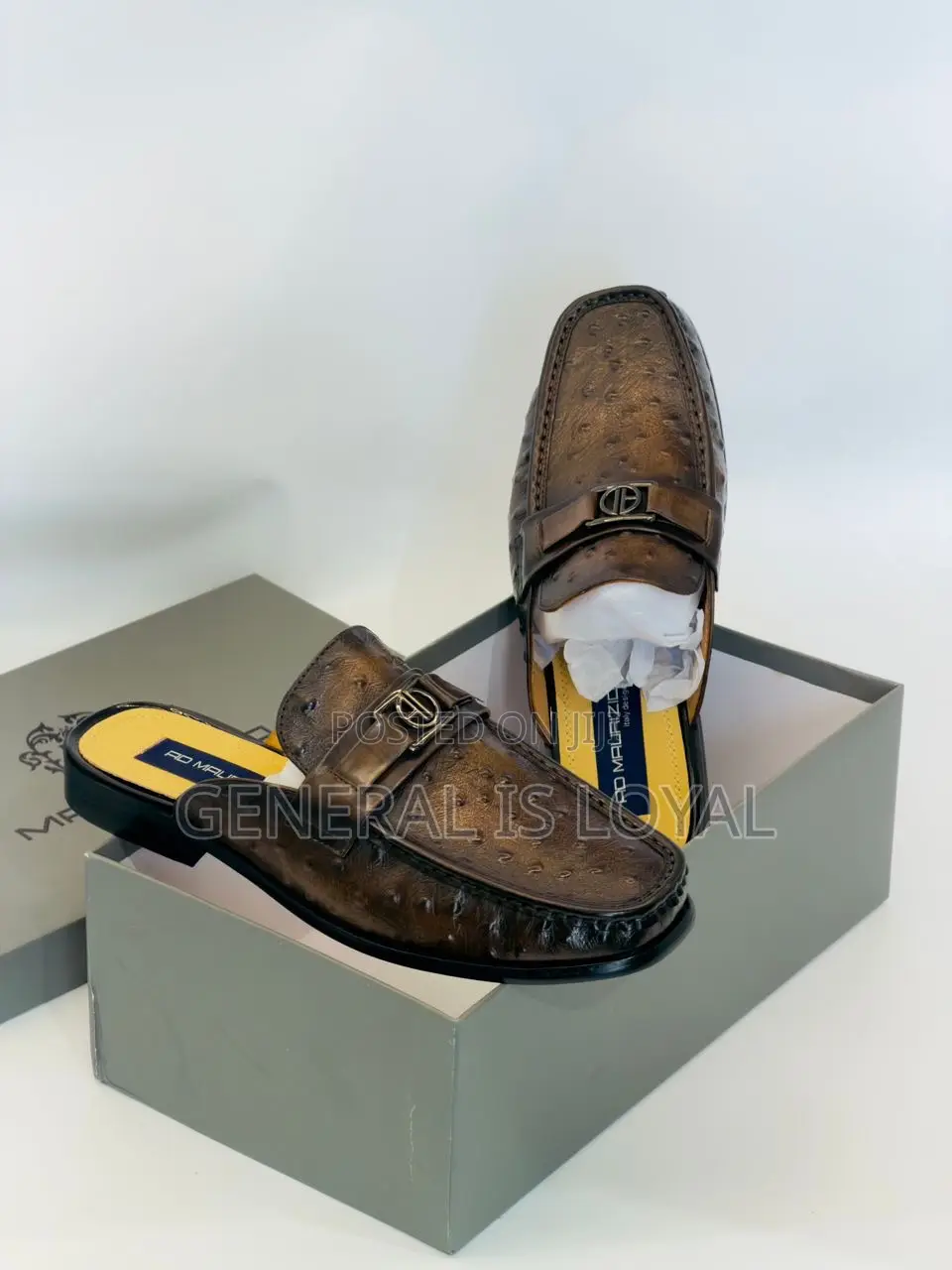 Morizio Coffee Men Leather Halfshoe