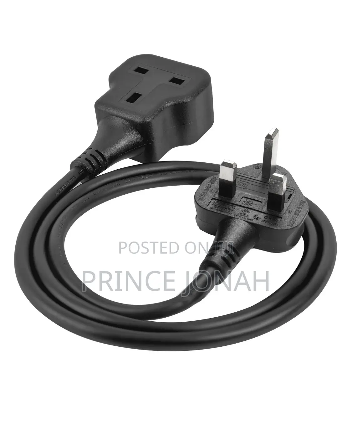 Tisdlip 1 Way Extension Lead 3m Single Socket Extension, 3m, Black
