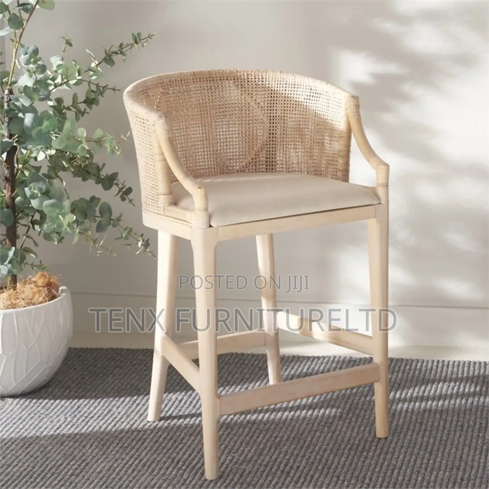Bar Safavieh Solid Wood Counter Stool In( Natural/White)