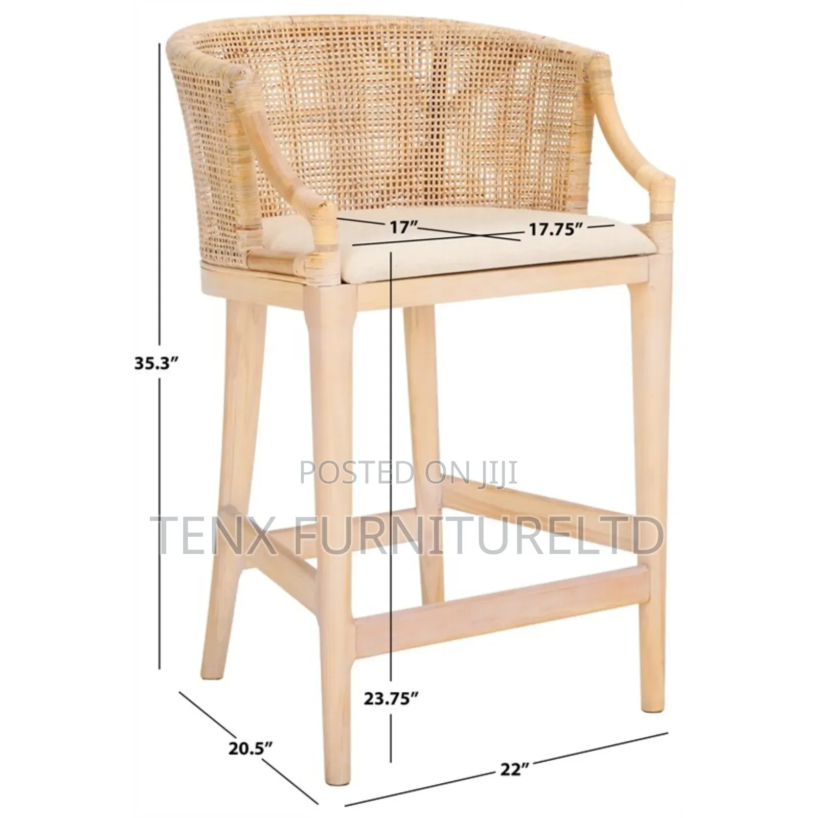 Bar Safavieh Solid Wood Counter Stool In( Natural/White)