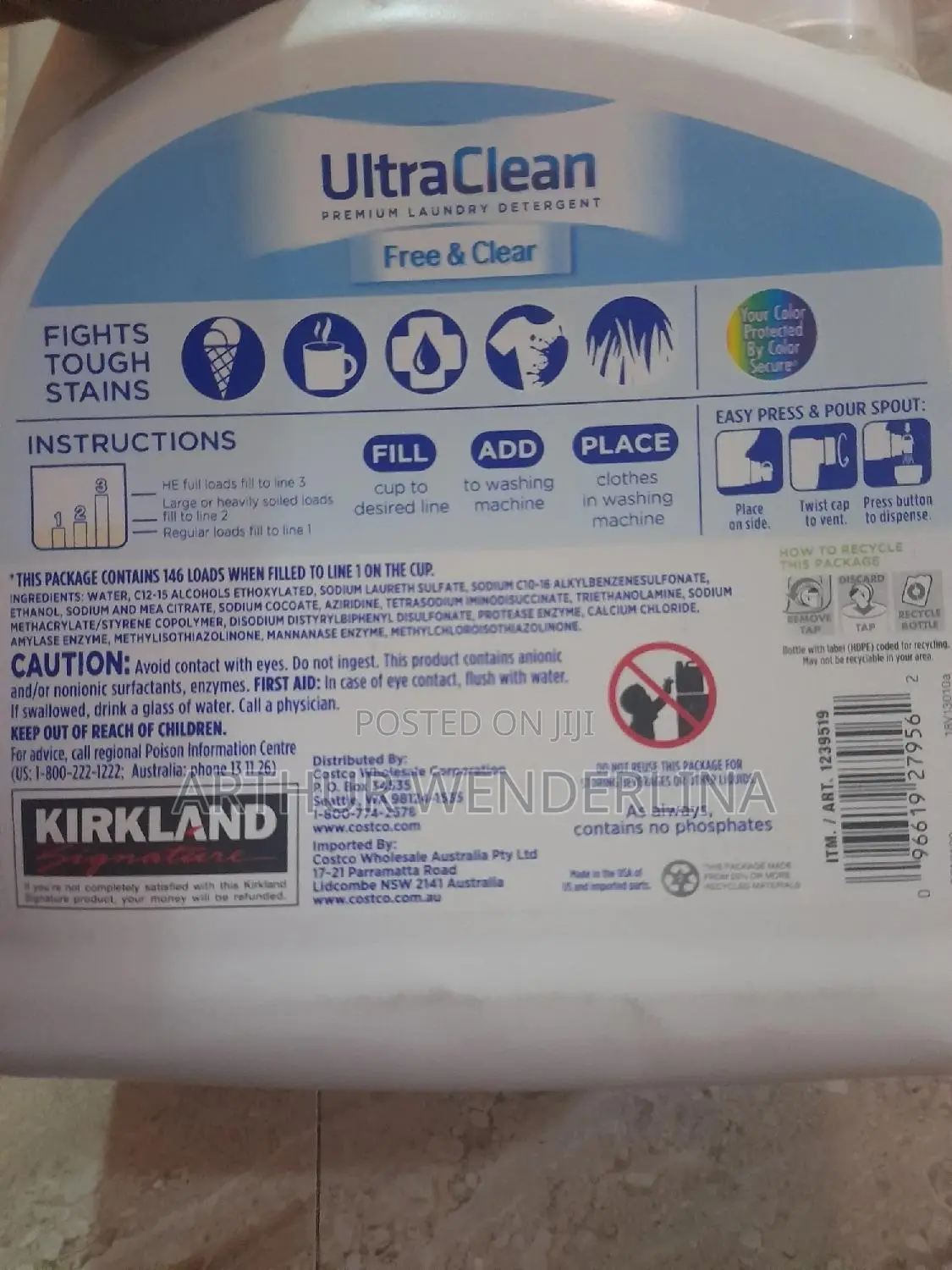 Powerful Laundry Detergent Kirkland (146 Loads)5.73liters