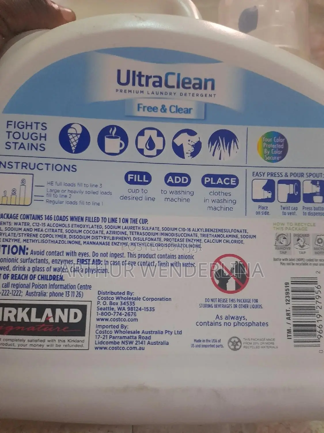 Powerful Laundry Detergent Kirkland (146 Loads)5.73liters