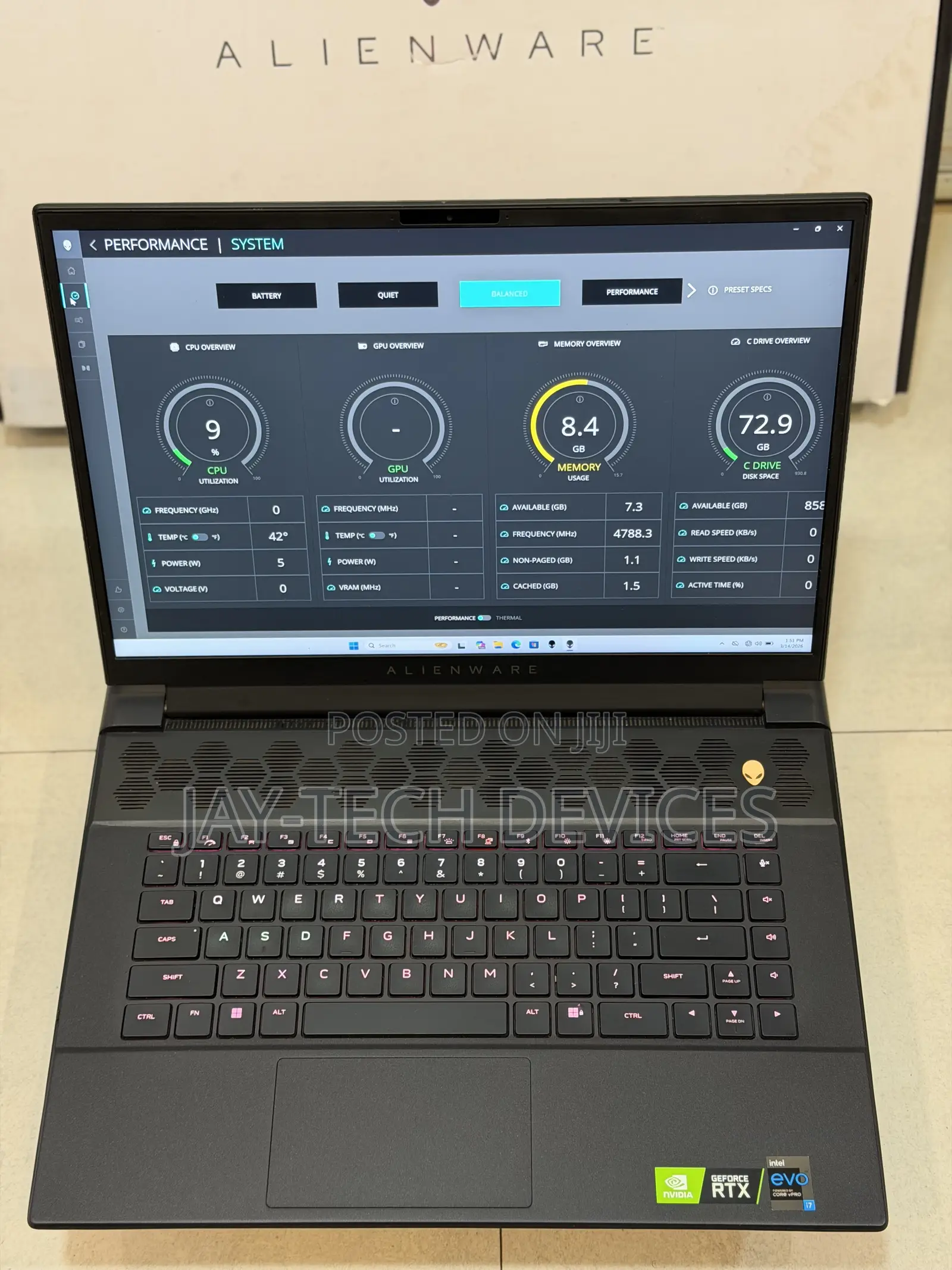 New Laptop Alienware M15 r3 16GB Intel Core i7 SSD 1T