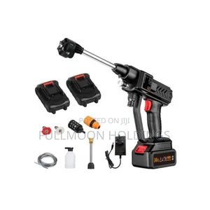 Cordless Power Washer 300w High Power With 5in1 Nozzles - Black