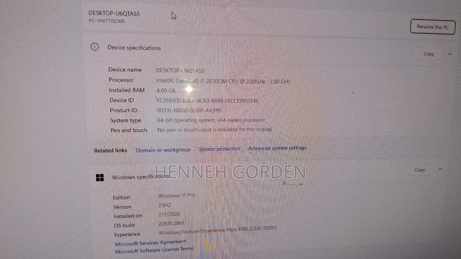 Desktop Computer 4GB Intel Core i7 HDD 2T