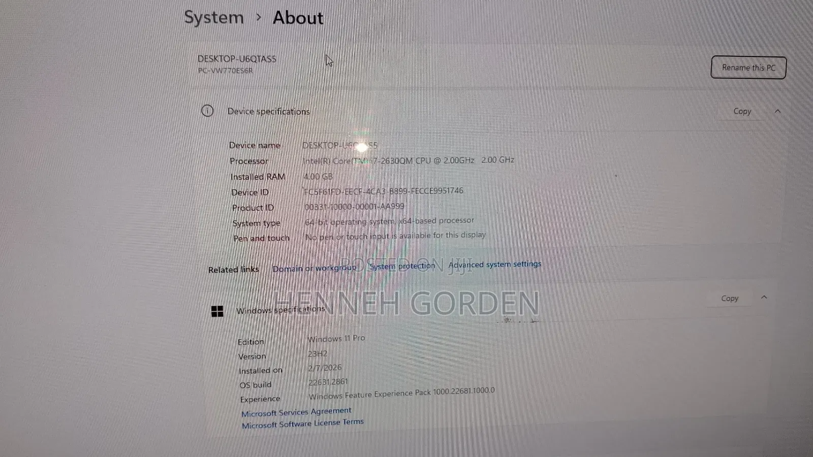 Desktop Computer 4GB Intel Core i7 HDD 2T