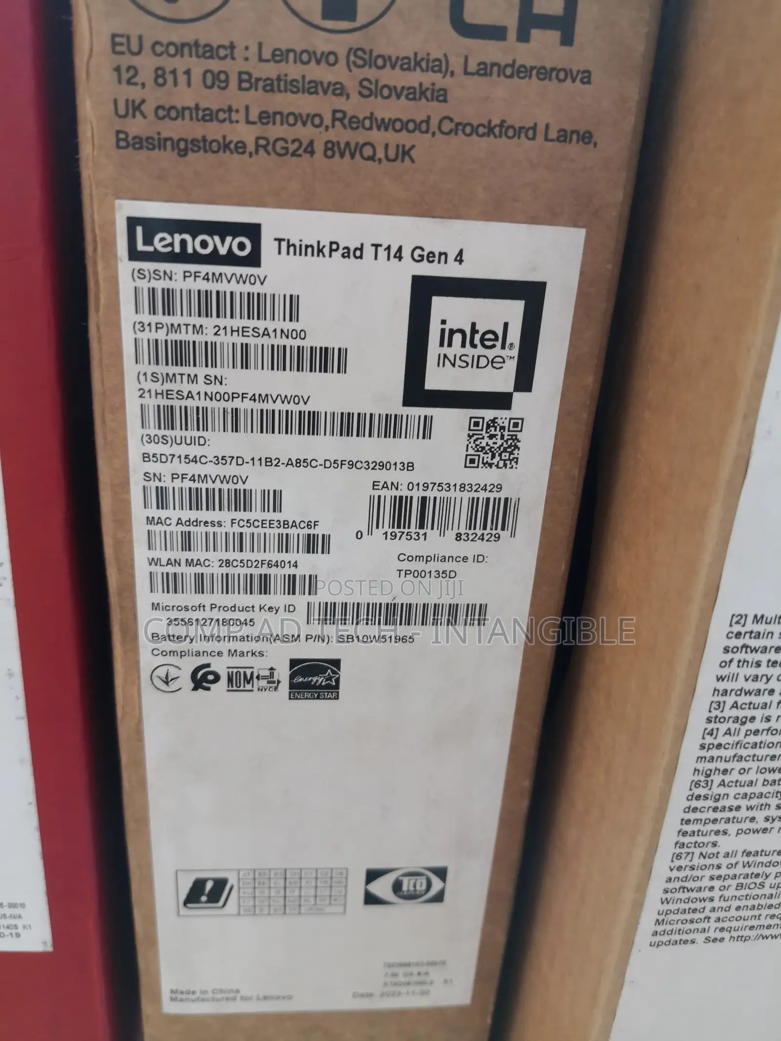 New Laptop Lenovo ThinkPad T14 16GB Intel Core i7 SSD 512GB