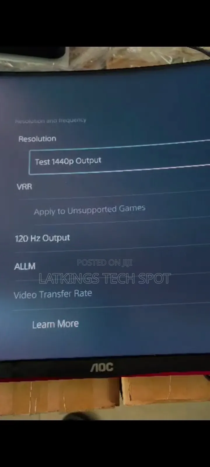 Aoc 32 Inch 2560x1440 155hz(1440p 120hz on Ps5 Consloes