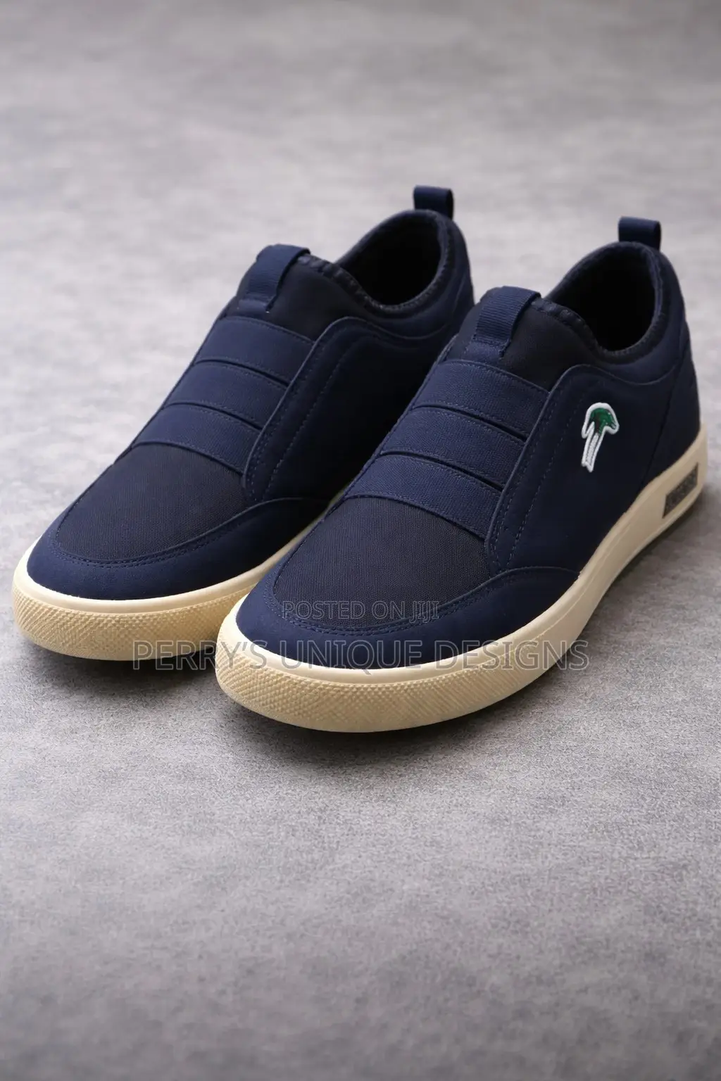 Men’S Casual Slip-on Comfort Sneaker - Navy Blue (Cream Sole)