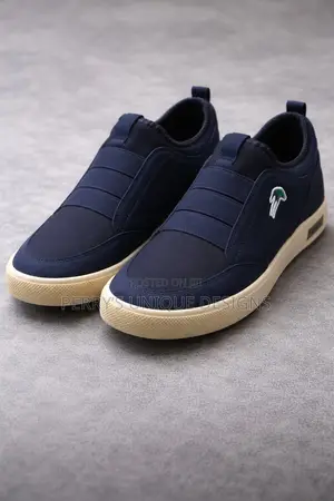 Men’S Casual Slip-on Comfort Sneaker - Navy Blue (Cream Sole)