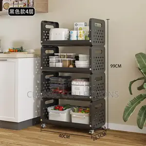 4-Tier Multipurpose Mobile Storage Rack,