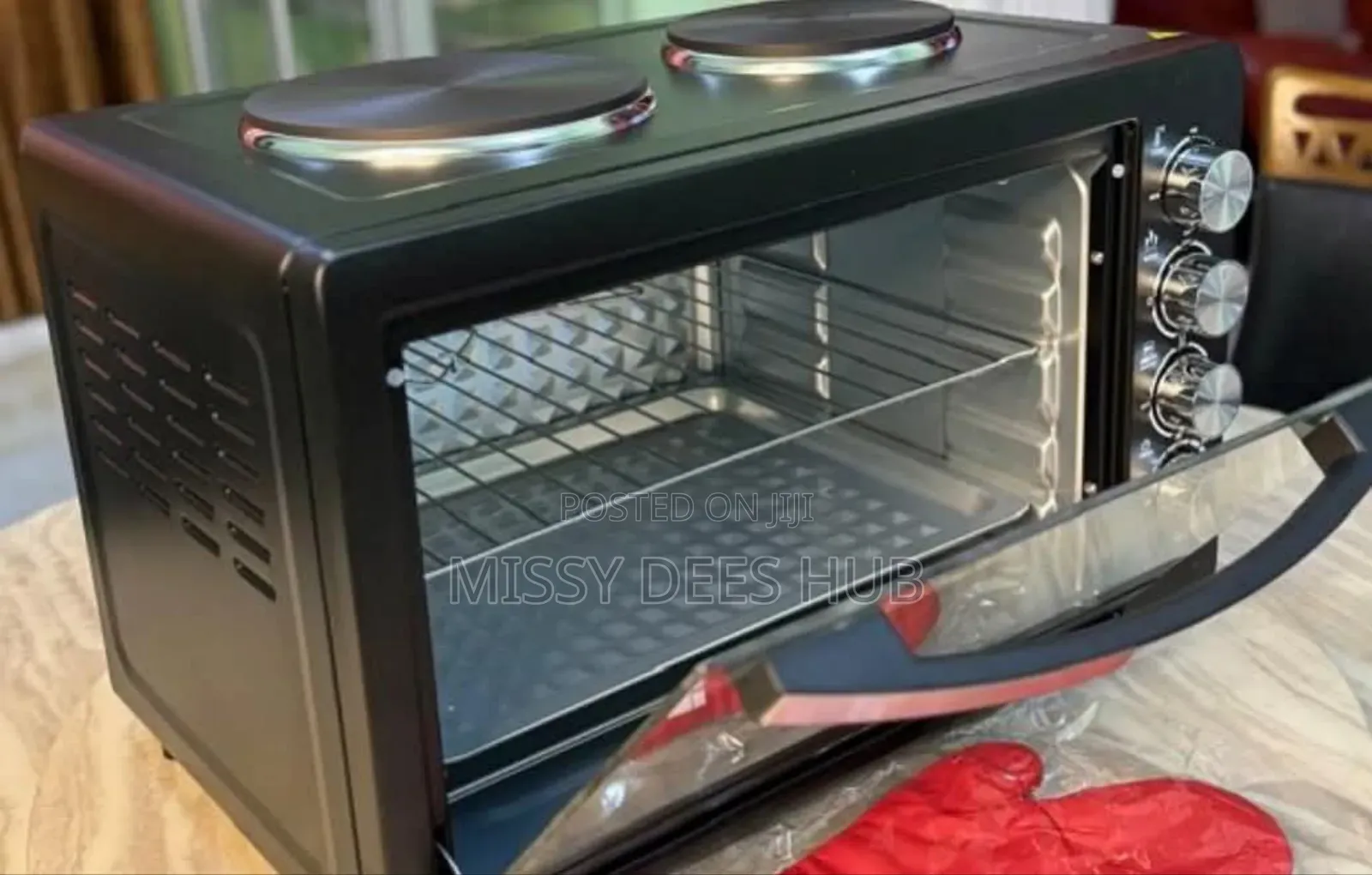 Hoffmans 55 Liters Mini Electric Oven and Grill With 2 Hot Plates