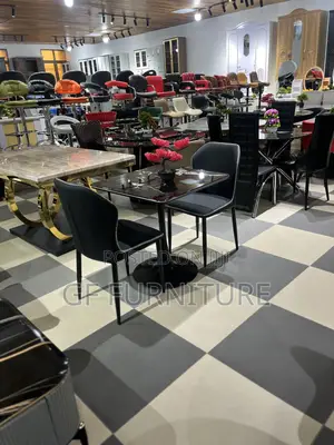 Modern 2-Seater Black Marble Dining Set