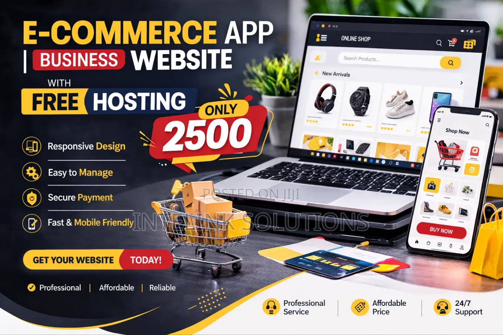E-Commerce App | Business Website With Free Hosting Only 2500