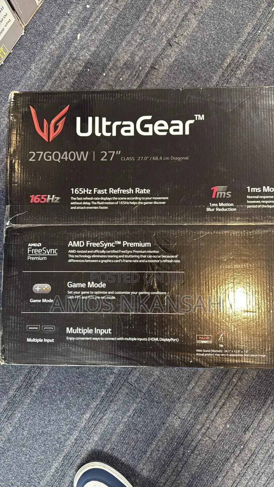 Lg Ultragear 27" Gaming Monitor (Model 27gq40w).