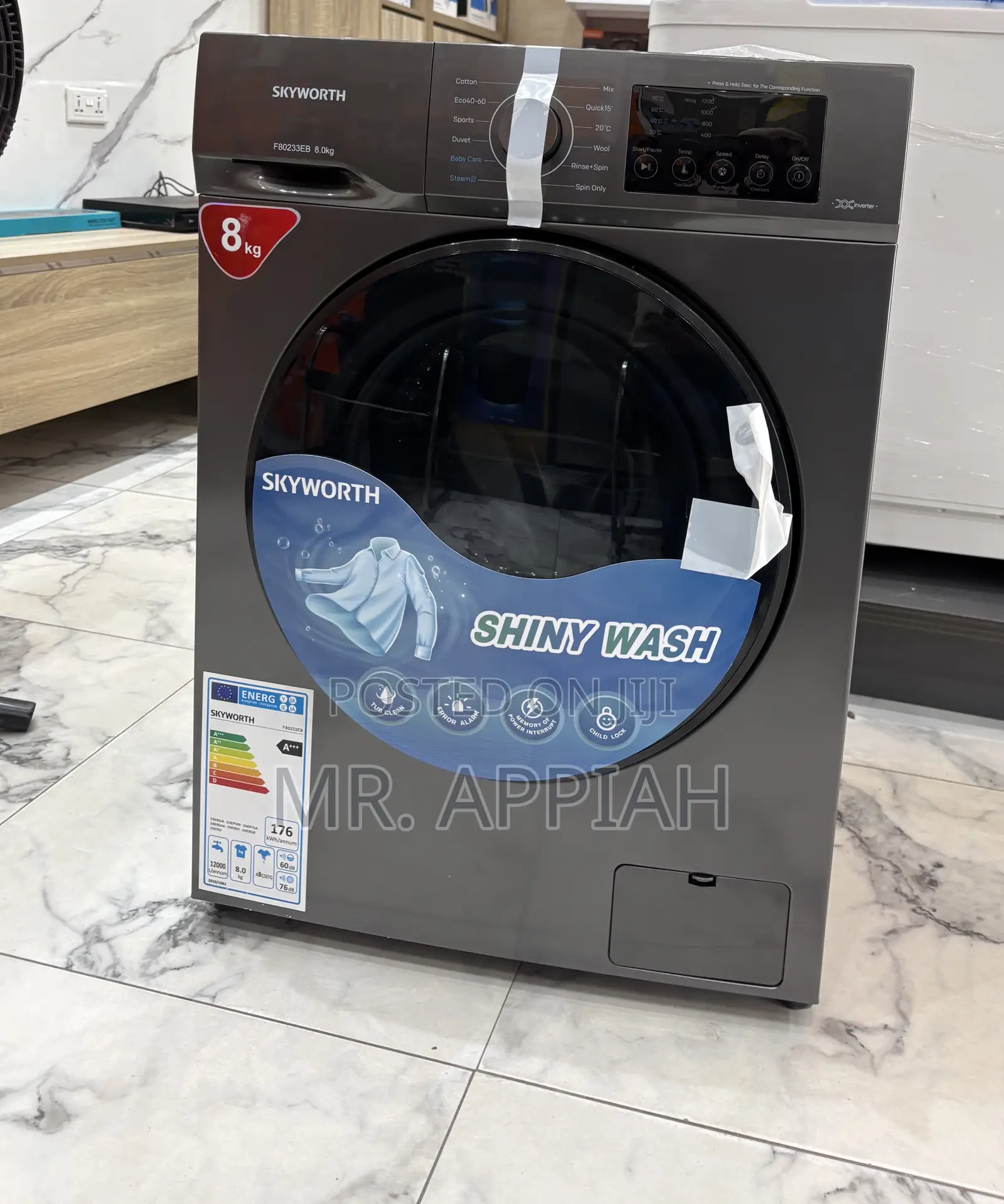 Choose Classic Skyworth 8kg Front Load Electric Washing Machine(Gray)