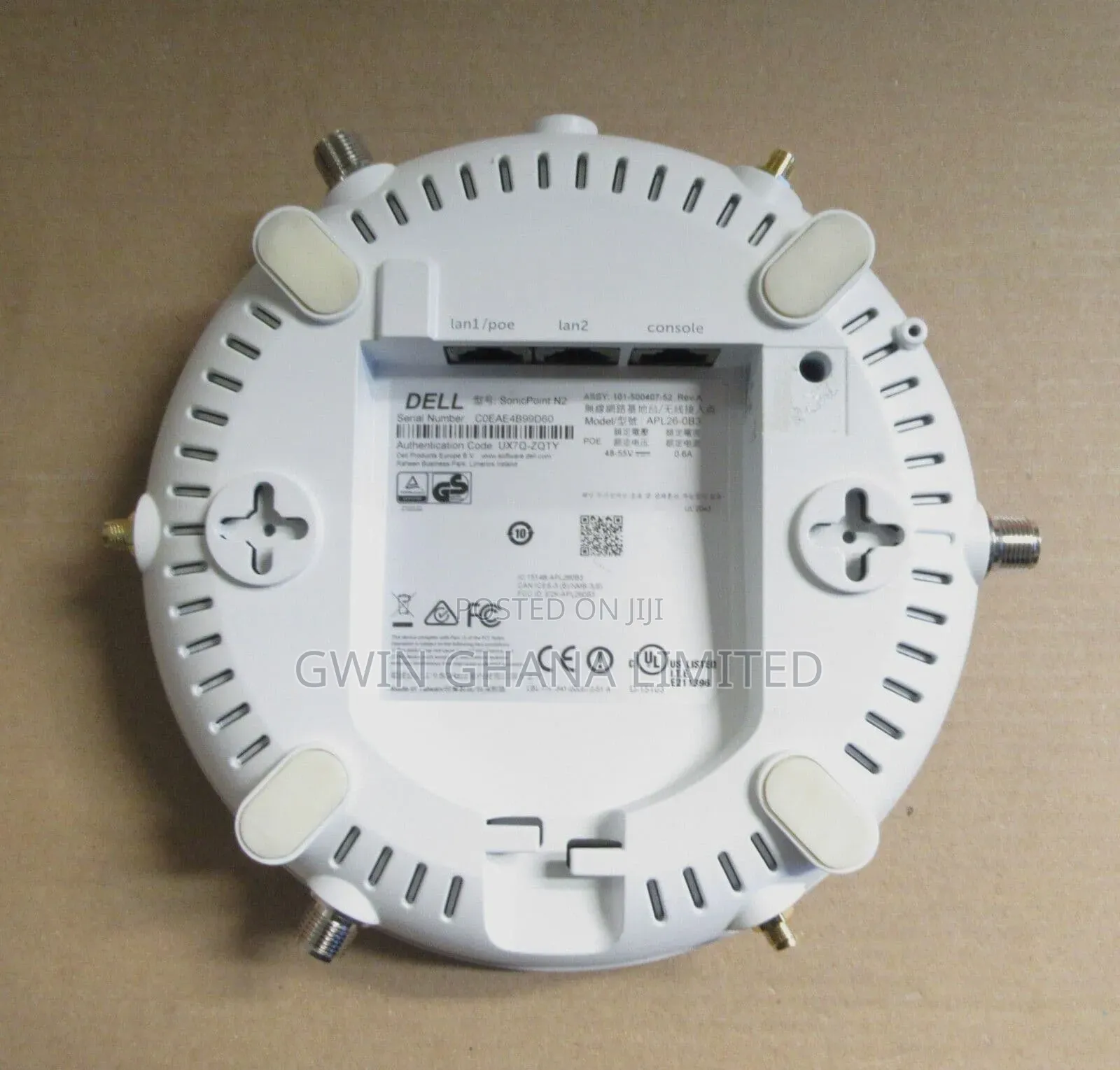 Dell Sonicpoint Apl26-1gbe Rj-45 Poe Wireless Access Point 6x Antennas