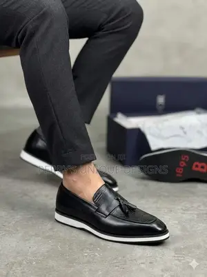 Men’S Luxury Tassel Formal Loafers - Black