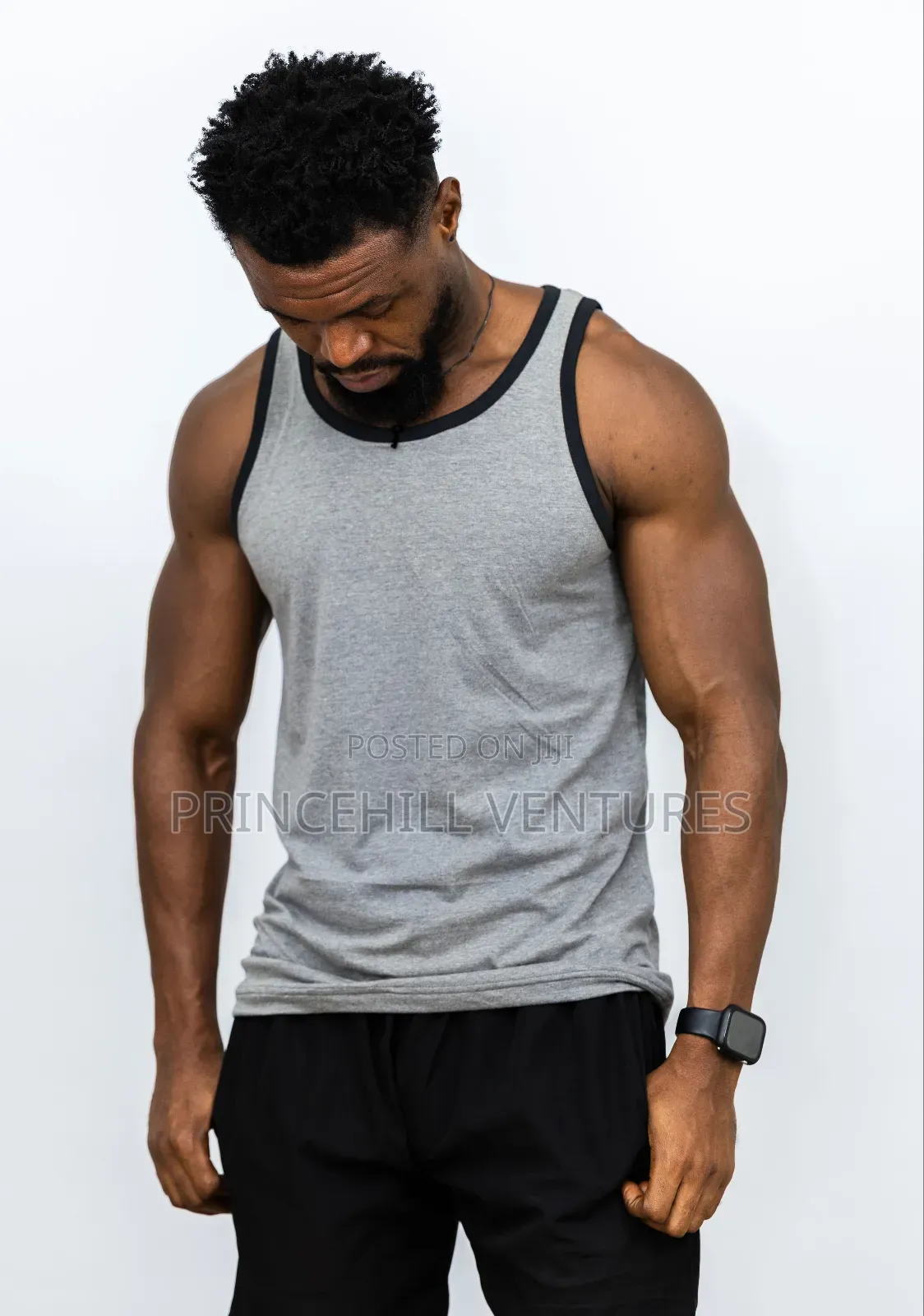 Breathable Men's Vest / Gym Vest Singlet
