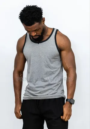 Breathable Men's Vest / Gym Vest Singlet