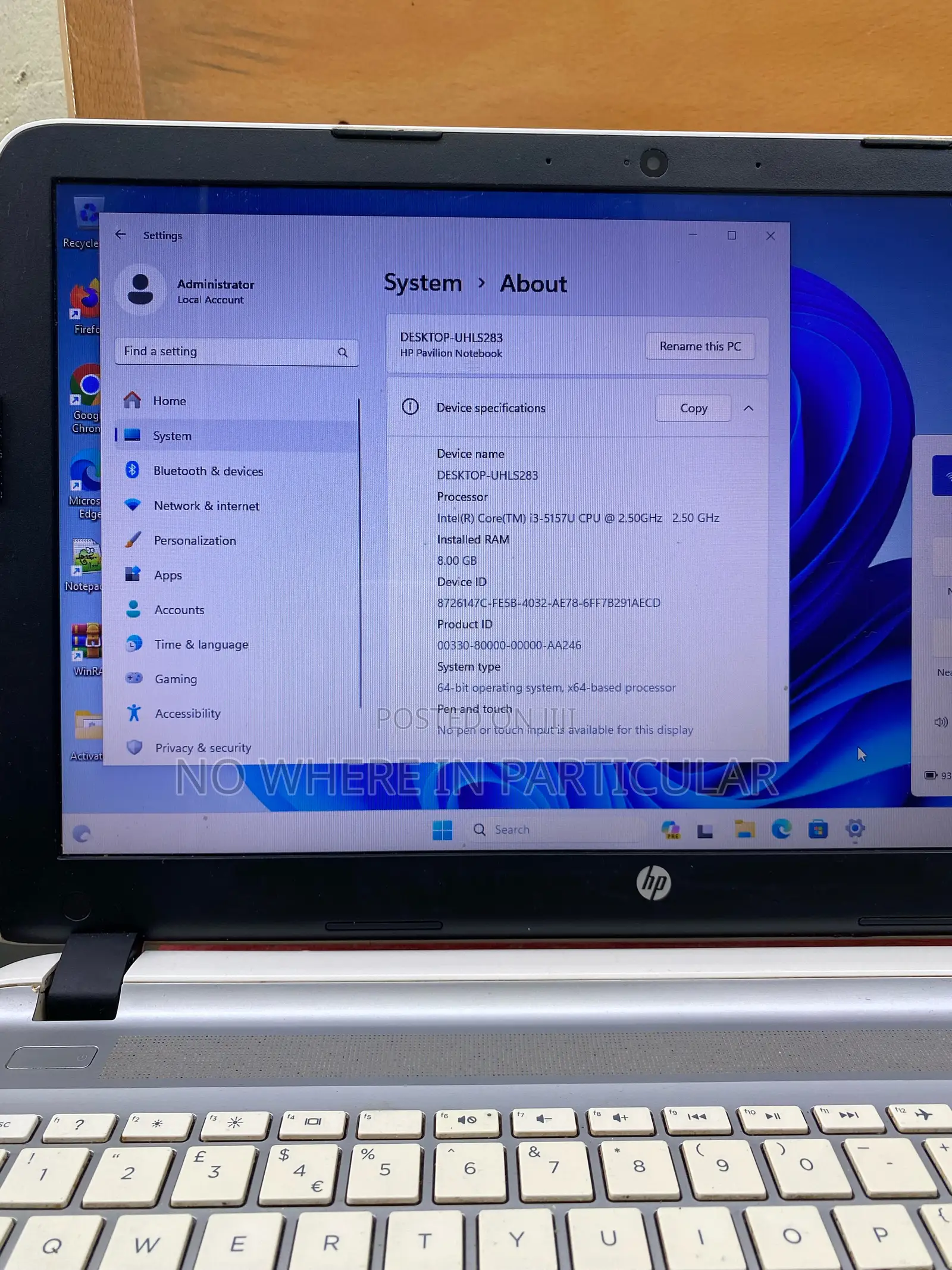 Laptop HP Pavilion 15 8GB Intel Core i3 SSHD+SSD 1T