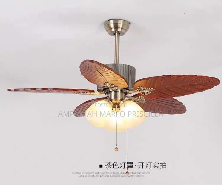 Leaves Design Ceiling Fan With Bulb Holder