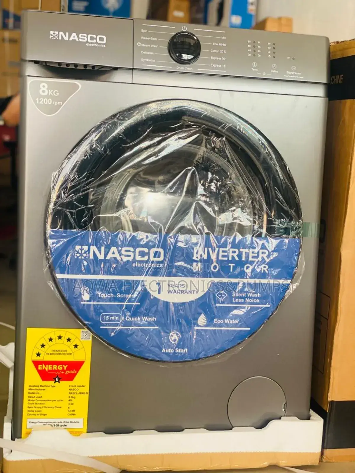 High Efficiency Nasco 8kg Front Load Washing Machine
