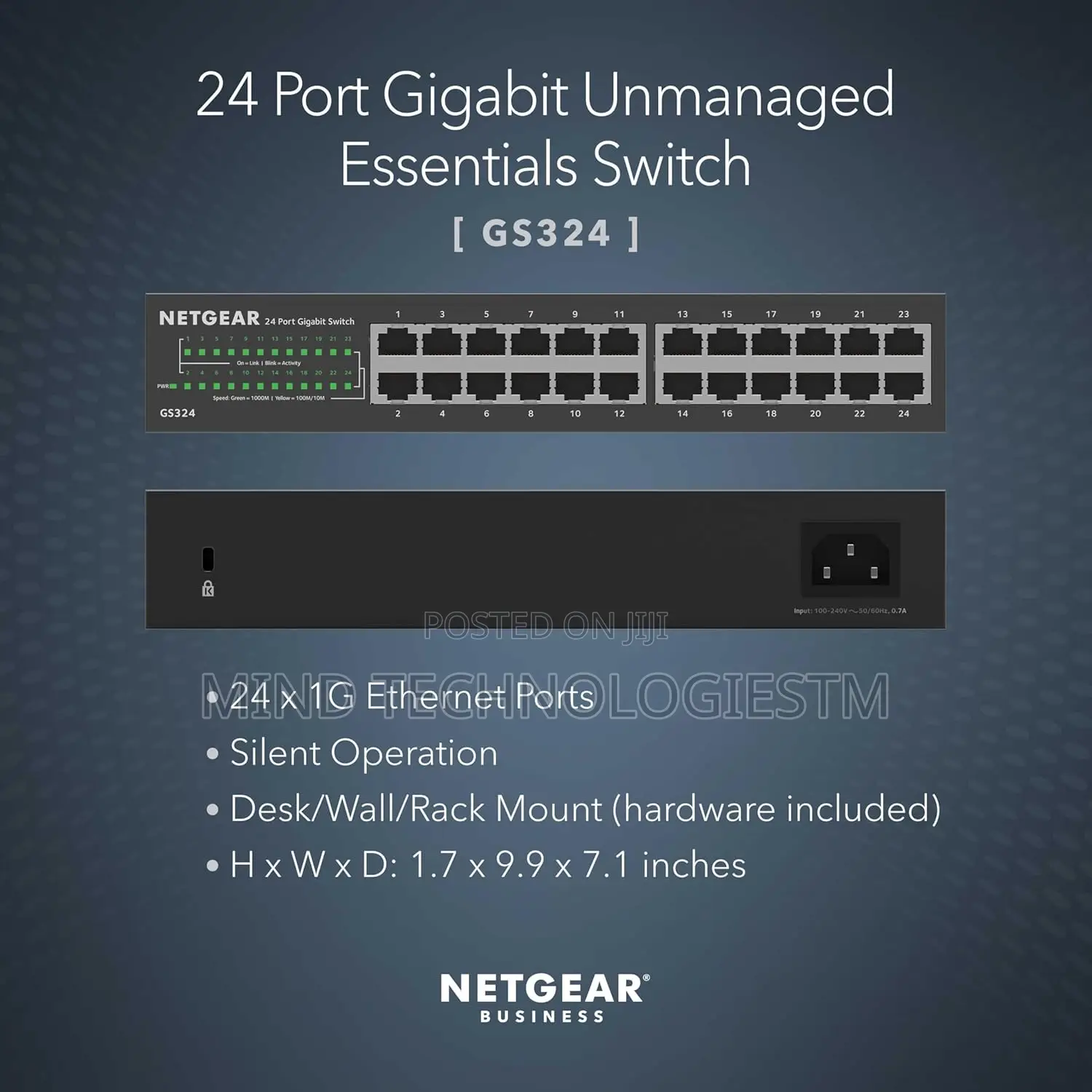 Netgear 24-Port Gigabit Ethernet Unmanaged Switch Gs324