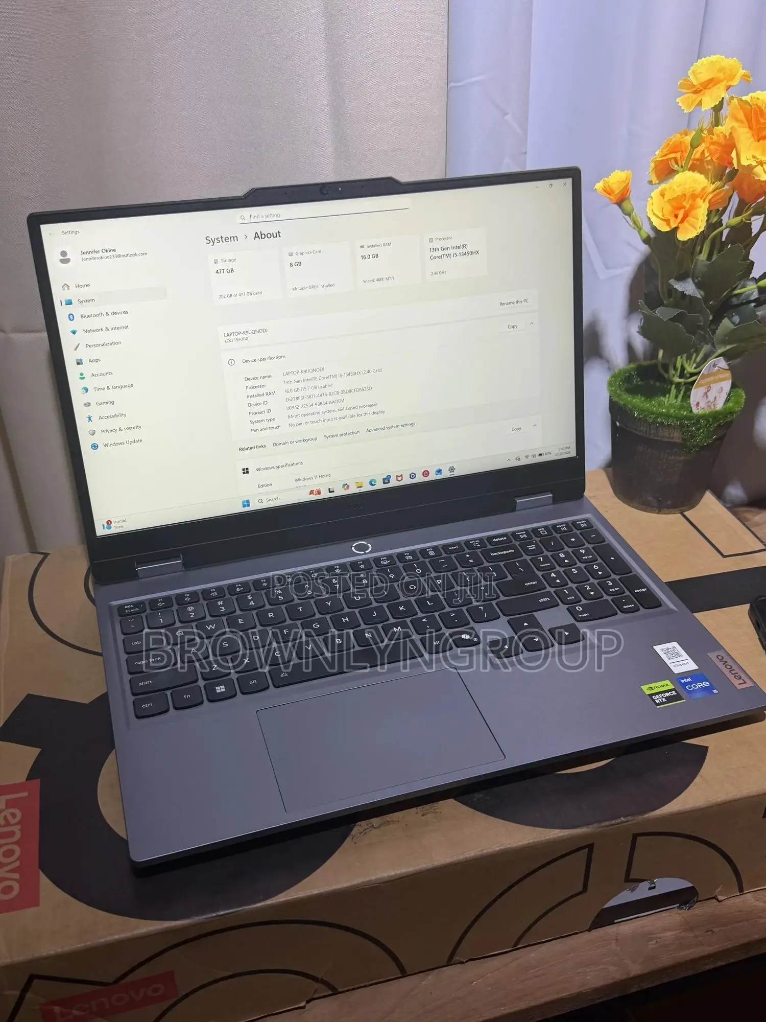 New Laptop Lenovo LOQ 15IRH8 16GB Intel Core i5 SSD 512GB