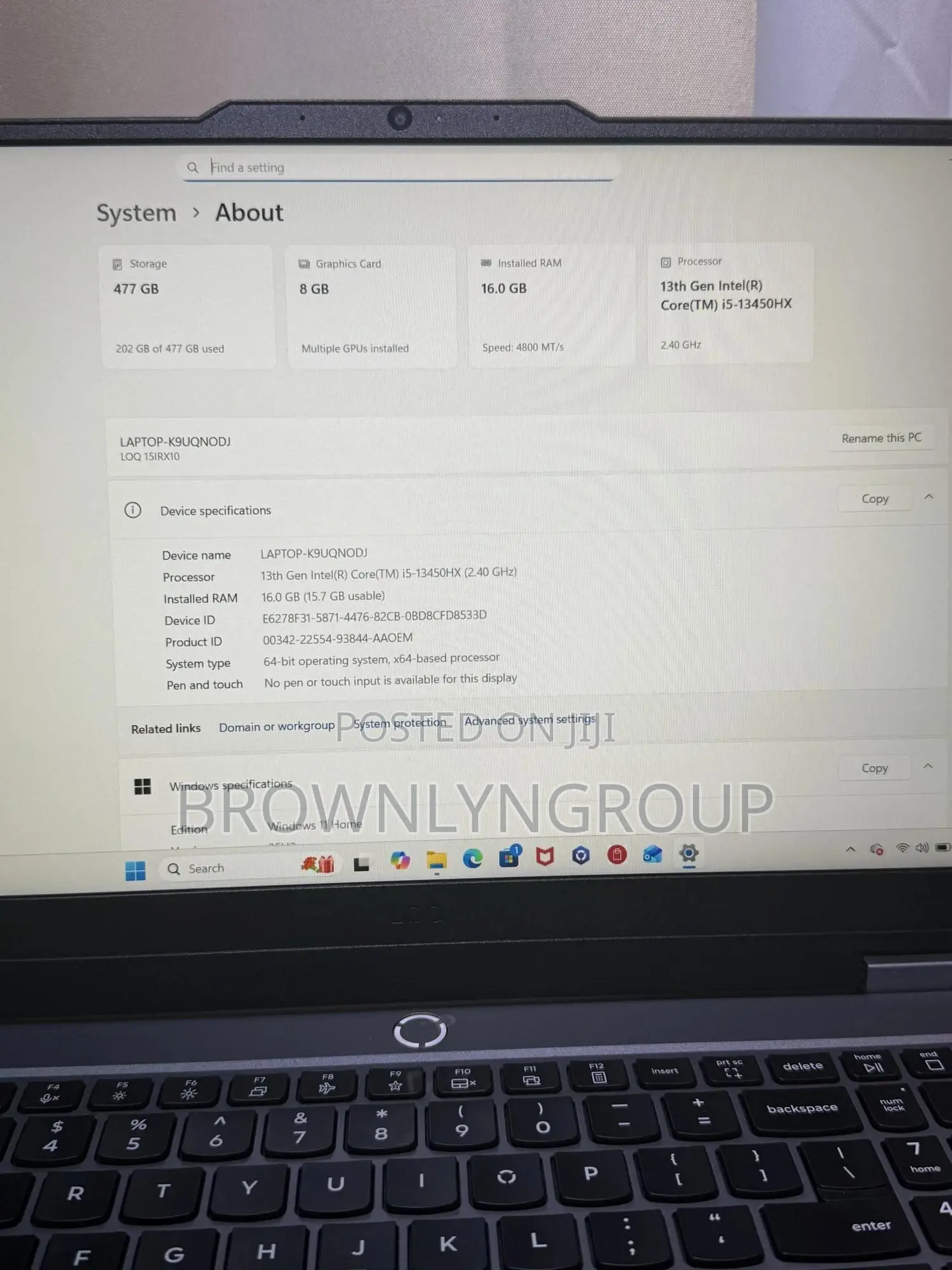 New Laptop Lenovo LOQ 15IRH8 16GB Intel Core i5 SSD 512GB