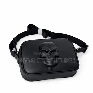 Black Faux Leather Crossbody Bag
