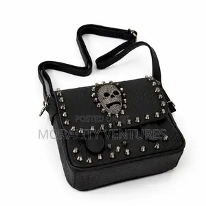 Black Faux Leather Crossbody Bag