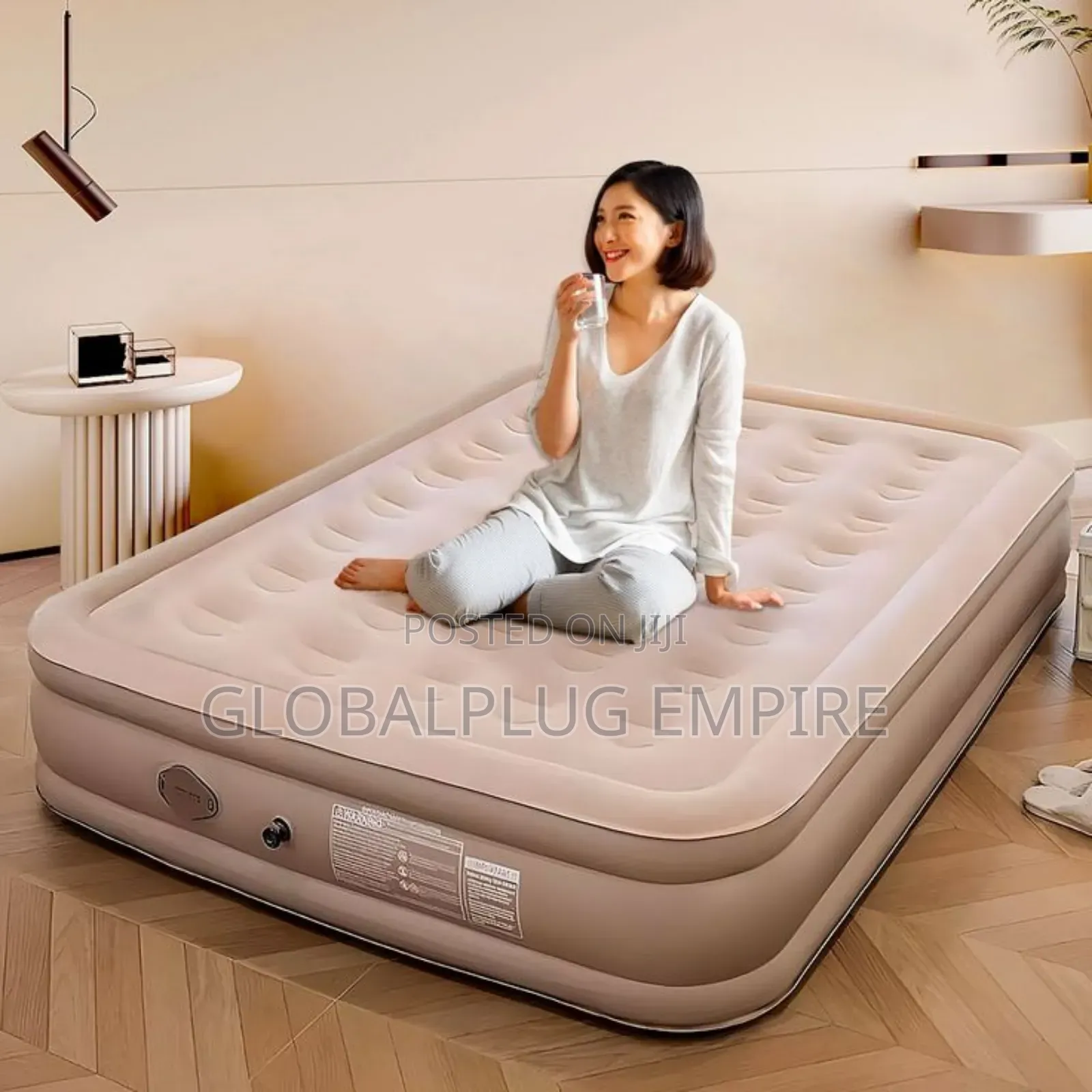 Double Inflatable Mattress With 2 Pillows