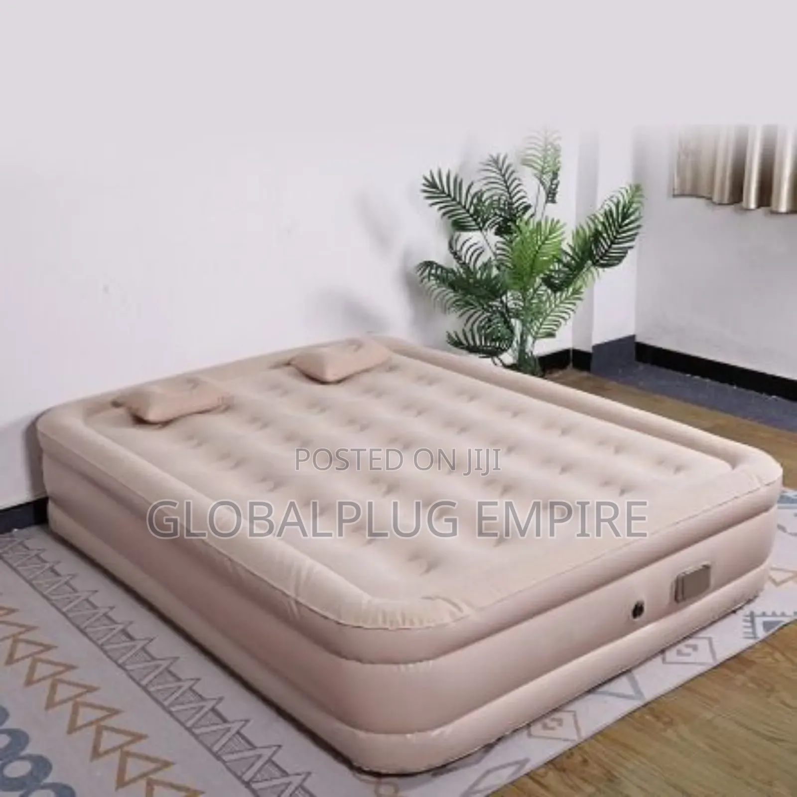 Double Inflatable Mattress With 2 Pillows