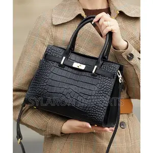 Elegant 3-in-1 Crocodile Pattern Ladies Handbag Set – Black