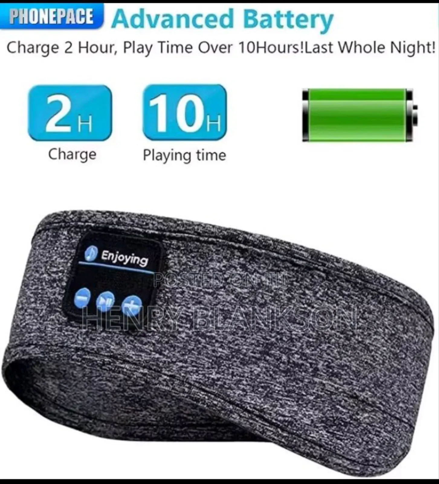 Wireless Sleeping or Exercising Bluetooth Headband