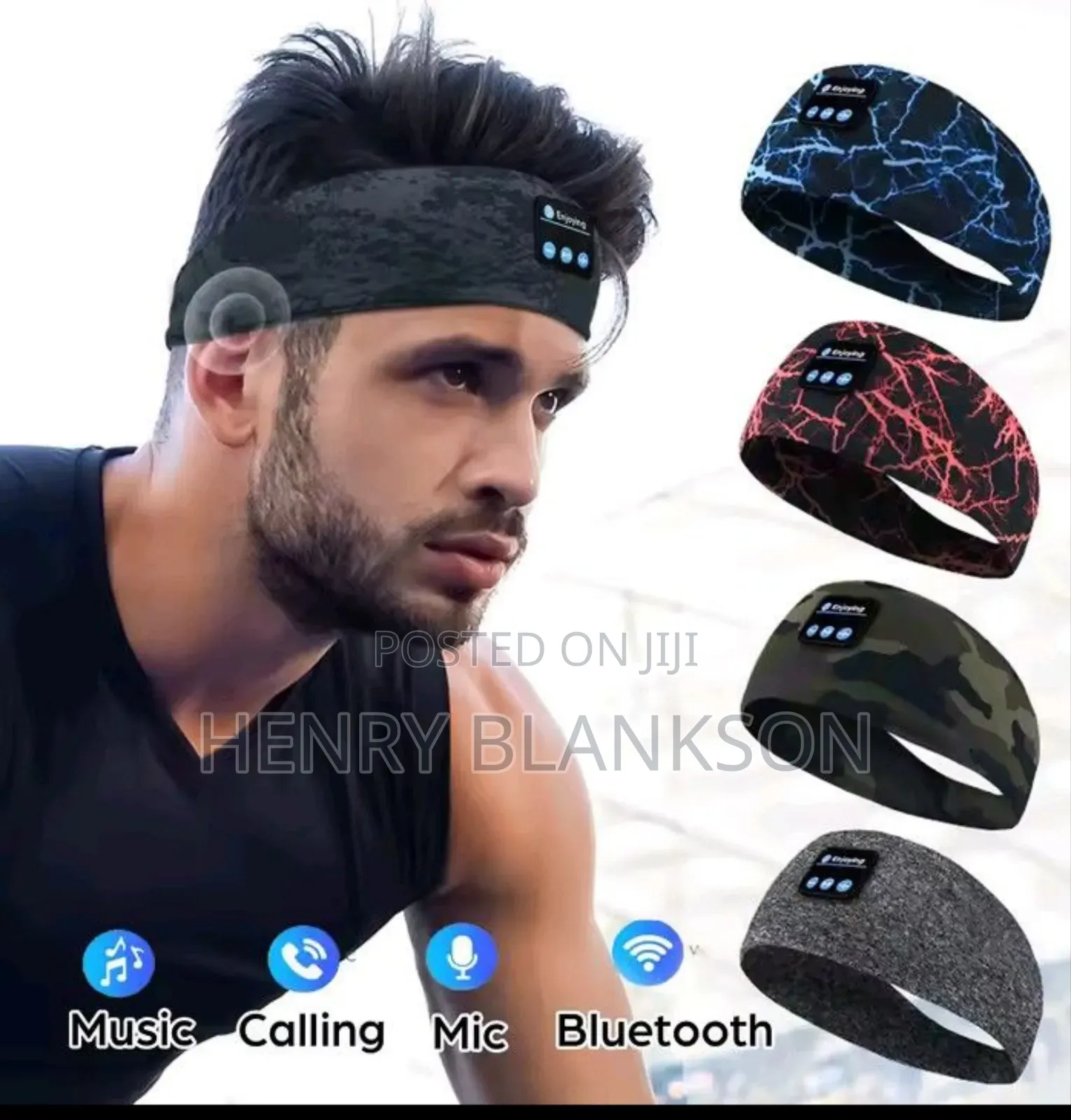 Wireless Sleeping or Exercising Bluetooth Headband