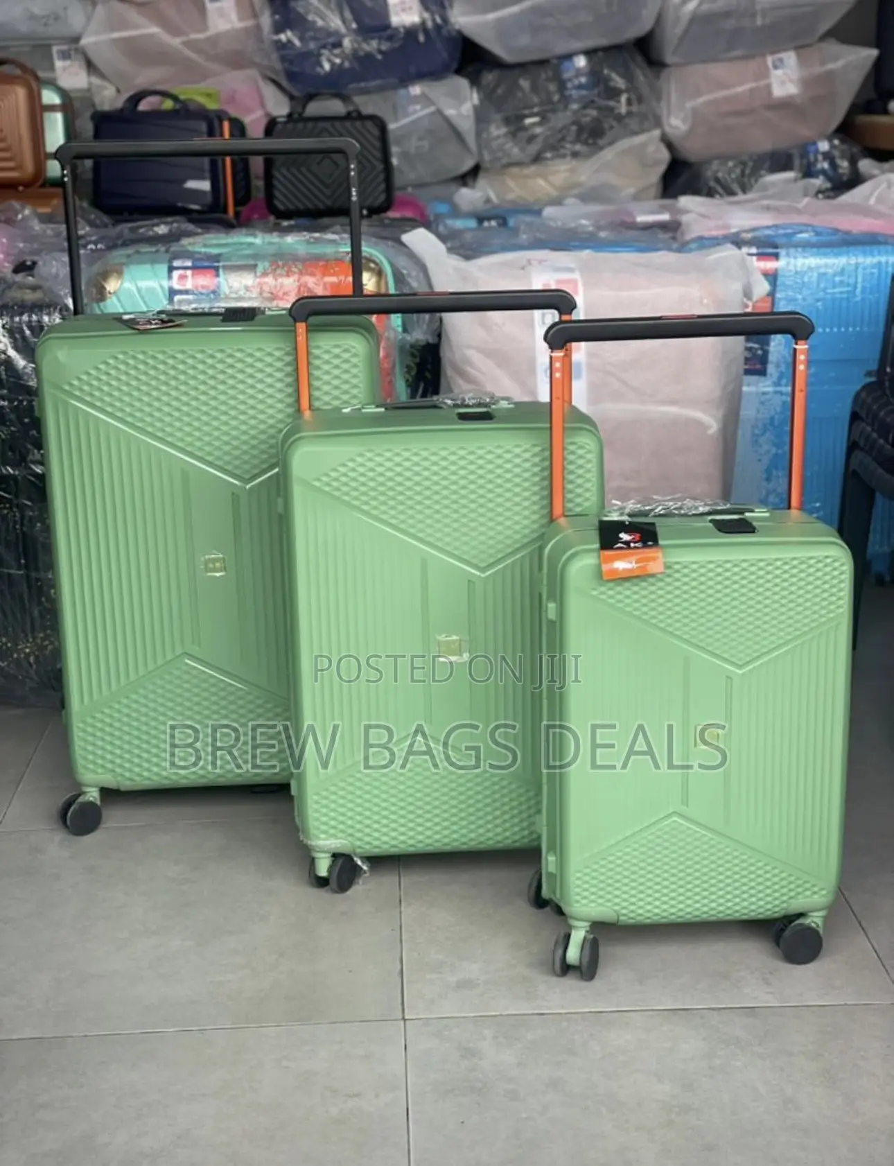 Original Ak 3set Wide Handle Fiber Unbreakable Traveling Bag.