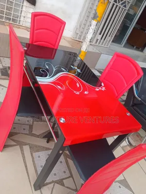 Red and Black Dining Table