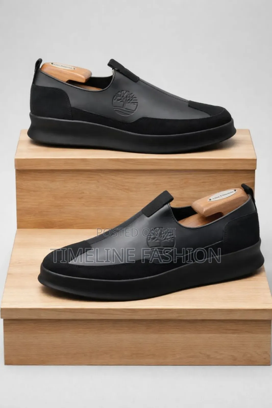 All Black Timberland Men's Easy Fix Leather Sneakers