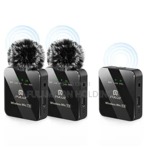 Puluz 2 Tx + 1rx Wireless Lavalier Microphone 4 Smartphones Cameras