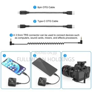 Puluz 2 Tx + 1rx Wireless Lavalier Microphone 4 Smartphones Cameras