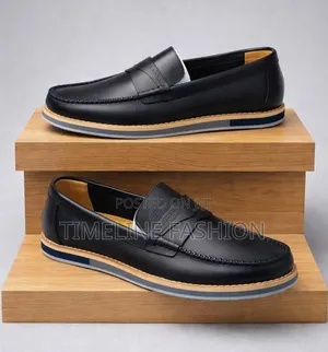 Clark's Men's Black Leather Loafers 39-46